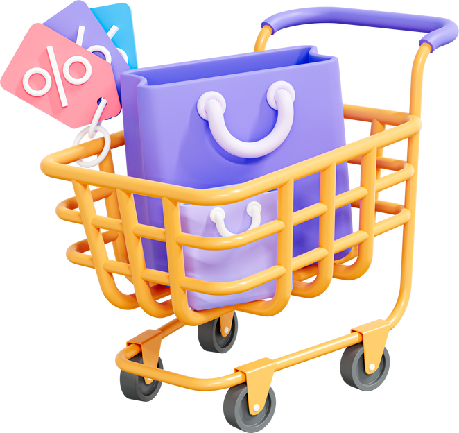 Shopping cart with purchases